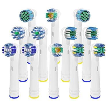 Imagem de Cabeças de escova de dentes de substituição  para escova de dentes elétrica oral B Braun, 10 cabeças de escova de precisão profissional de pacote para