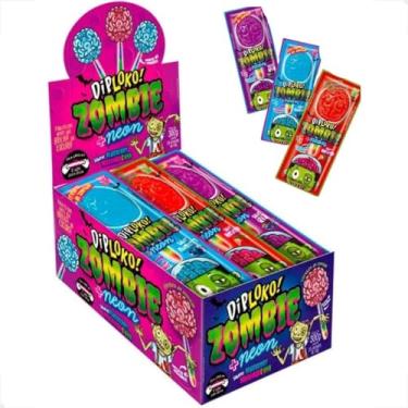 Imagem de Caixa de Pirulito DipLoko Zombie + Neon Danilla com 30 unidades 10g cada