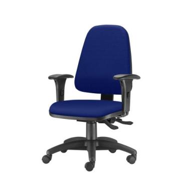 Imagem de Cadeira Sky Presidente Com Bracos Assento Crepe Azul Base Nylon Arcada