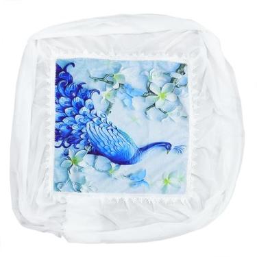 Imagem de Hemobllo 1 Peça Capa De Renda Para Máquina De Lavar Roupa Capa De Geladeira Máquina De Lavar Capa Superior Lavadora Padrão De Pavão Toalha De Mesa Capa De Geladeira Forno De