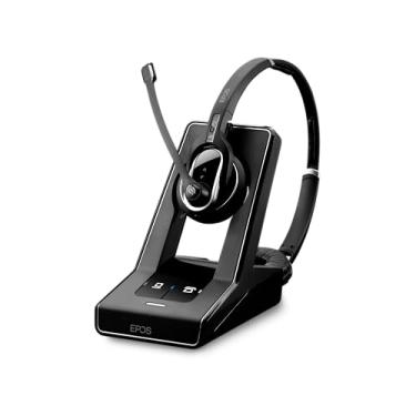 Imagem de Sennheiser Enterprise Solution — Fone de ouvido sem fio com multiconectividade dupla face SD Pro2 ML para telefone de mesa e microfone Skype para negócios com cancelamento de ruído, preto