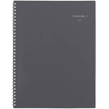 Imagem de Agenda mensal 2022 da AT-A-GLANCE, 21,5 x 28 cm, grande, DayMinder, cinza (GC47007)