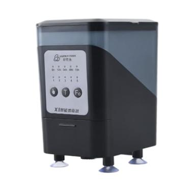 Imagem de IEUDNS Alimentador automático de peixes, alimentador de peixes de férias, ventosa de grande capacidade, instalação de dispensador de alimentos, sem display digital