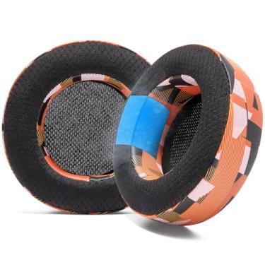 Imagem de WC Freeze Virtuoso - Almofadas de gel de resfriamento para headset para jogos Corsair Virtuoso, feitas por Wicked Cushions, maior durabilidade, espessura e isolamento acústico | Prisma laranja