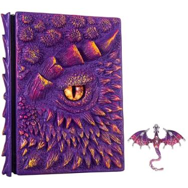 Imagem de Diário 3D de olho de dragão em relevo, caderno de gravação de resina, caderno Dnd para amantes de dragão, papel em branco, bloco de notas de viagem de capa dura para escrever, caderno de esboços,