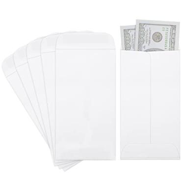 Imagem de ValBox Envelopes de dinheiro 3,5 x 6,5, envelopes de moedas Kraft nº 7, envelopes de pequenas peças com aba de goma para sementes, dinheiro, orçamento (pacote com 100)