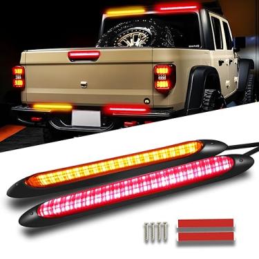 Imagem de 9,25" Start Scanning Red Tail Light Brake Warning Stop Light Bars Trailer Tail Light Dynamic Sequential Flowing Amber Turn Signal Light Farol para Pickup Carrinho de Golfe Carro Motocicletas (2 PCS, 23,5 cm)