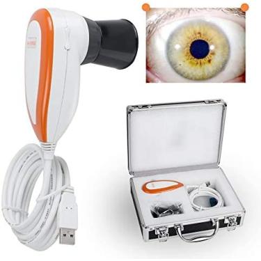 Imagem de Câmera de análise de íris, câmera de iridologia com analisador de íris USB de 5,0 MP, analisador de lâmpada esquerda/direita USB de 5,0 M pixels/câmera de iridologia de análise com software