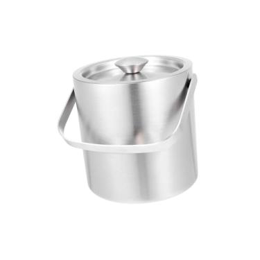 Imagem de Balde de Gelo Mini Polar Prata com pegador, 3L