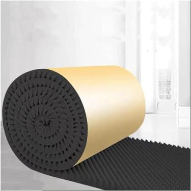 Imagem de Espuma de isolamento acústico de isolamento de ruído, caixa de ovo autoadesiva de 7cm de espessura à prova de som fácil de cortar placas acústicas, preto, 10m/32,8 pés