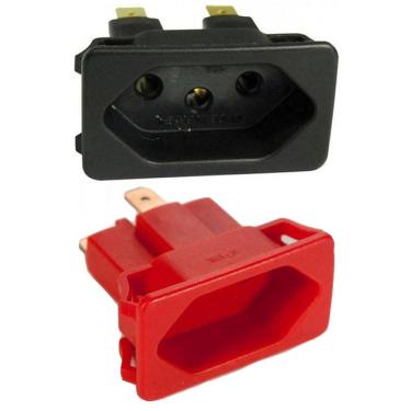 Imagem de 10 Tomada Embutir Fêmea 3 Pinos Tpa2-3 20a Preto Vermelho Móveis Painel Aparelhos Margirius