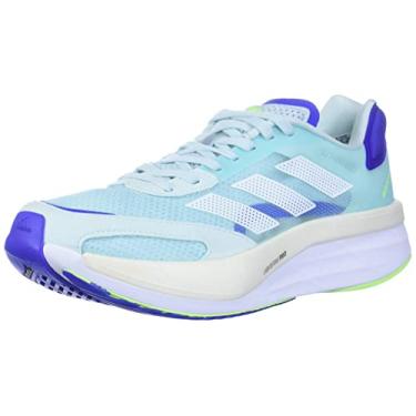 Imagem de adidas Tênis esportivo e esportivo feminino Adizero Boston 10 azul 42 médio (B,M), Azul, branco.