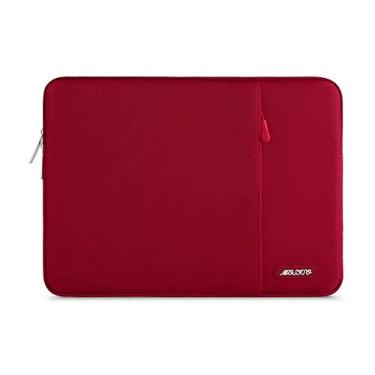 Imagem de Capa MOSISO para laptop de 13 a 13,3 polegadas, compatível com MacBook Air/Pro 13”/Pro 14”, notebook HP, Dell, ASUS, Lenovo, bolsa vertical de poliéster com bolso, vermelha