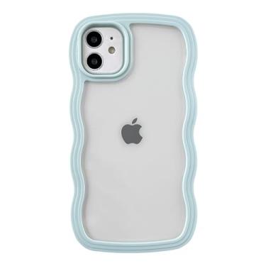 Imagem de Caseative Capa para iPhone 11, linda capa de celular macia à prova de choque em forma de moldura ondulada (verde)