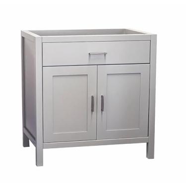 Imagem de Armário de pia cinza independente para pia de banheiro sem tampa 61 cm/76 cm/91 cm L (cinza claro Newport, 91 cm L x 21 P x 34,5 A)
