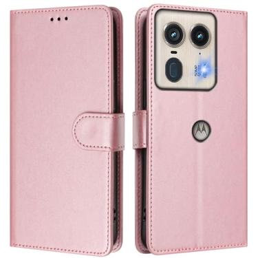 Imagem de Asdsinfor Capa carteira para Motorola Moto Edge 50 Neo, [bloqueio RFID] 3 porta-cartões [capa interior de TPU à prova de choque] Capa protetora magnética de couro PU Moto Edge 50 Neo, ouro rosa YBW