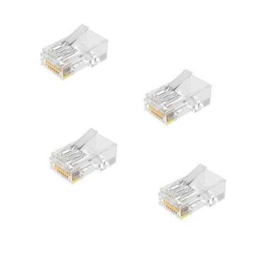 Imagem de Conector RJ45 Macho Transparente - 4 Unidades  U/UTP Cat.5e - Global