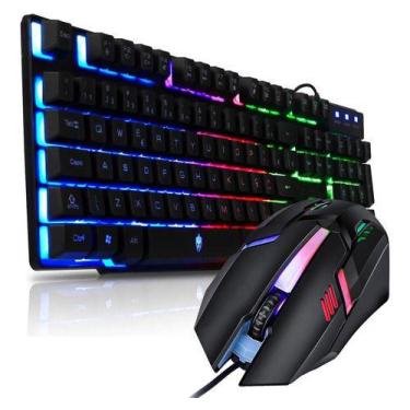 Imagem de Kit Teclado e Mouse Gamer RGB Semi-mecânico em Português - Kit mobilad
