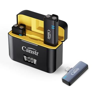 Imagem de Microfone de lapela sem fio para iPhone com Lightning (2TX+1 RX+capa de carregamento), microfone de lapela com clipe com cancelamento de ruído, bateria 24H, mini microfone para vlogs, TikTok, gravação