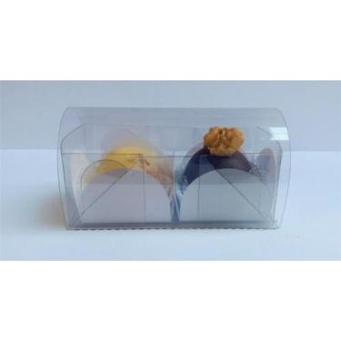 Imagem de 100 Caixas Em Acetato 8,5x4,5x3 Para 2 Docinhos - Carraschi embalagem