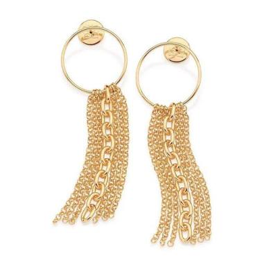 Imagem de Brincos banhado ouro 3x 24k 18k e 22k femininos grandes correntes romm