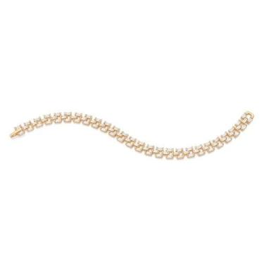 Imagem de Pulseira banhado ouro 3x 24k 18k e 22k feminina rommanel cravejada ped