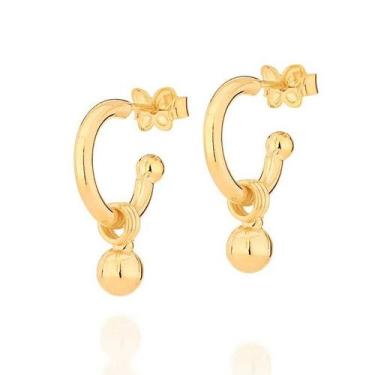 Imagem de Brincos banhado ouro 3x 24k 18k e 22k femininos meia argola rommanel 2