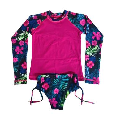 Imagem de Kit 3 Peças Blusa Pro Uv 50 + Biquíni + Top Infantil Juvenil