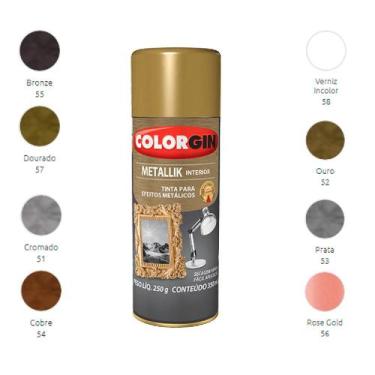 Imagem de Tinta spray metallik interior cobre 54 colorgin 350ml - 000026