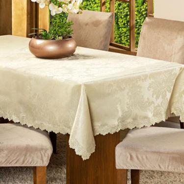 Imagem de Toalha de Mesa Retangular Avulsa Jacquard Medalhão 2,50m x 1,40m para 