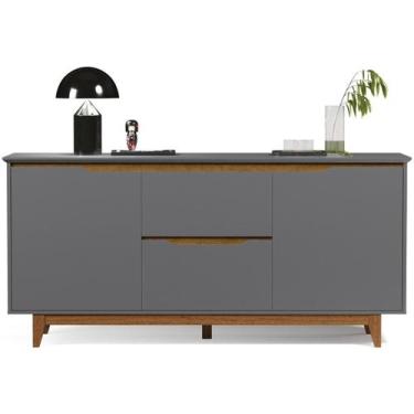 Imagem de Buffet Aparador Balcão Sala de Jantar 2 Portas e 2 Gavetas Flow - Cinz