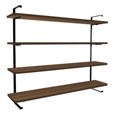 Imagem de Prateleira de parede 100 x 20 cm com 4 níveis para Decoração de Sala Q
