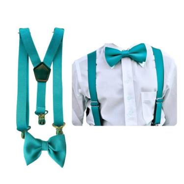 Imagem de Kit Suspensório E Gravata Borboleta Infantil Criança Pajem Festa 0 a 8