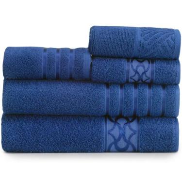 Imagem de Jogo de Toalhas de Banho 5 peças coleção Teka Diamante, Azul