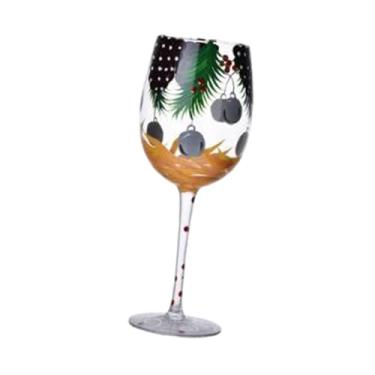 Imagem de Fenteer Taça de vinho de Natal, Taça de vinho para beber, Taça de vinho tinto, Taça de champanhe, Tema de Natal, Style D