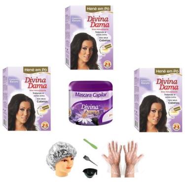 Imagem de Hene em Po Divina Dama 03x50gr Jaborandi (Incolor, Chocolate, Preto, A