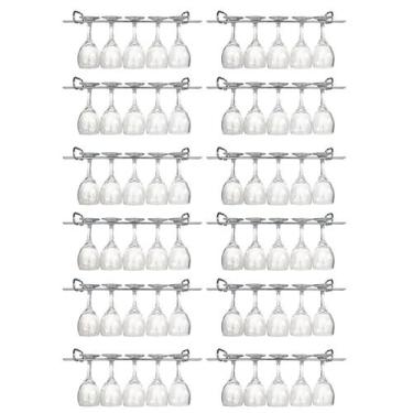 Imagem de 12 Suporte Para Taças Cromado Aramado Adega Bar Vinho 25cm - Nacional