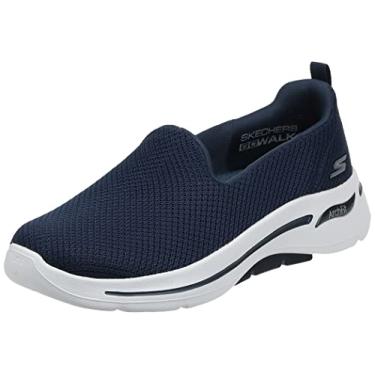 Imagem de Skechers Tênis feminino Skechers GOwalk Arch Fit Grateful, Azul-marinho/branco, 7.5