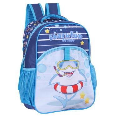 Imagem de Mochila Costas Escolar Grande Meninos Tubarão - Yepp, Azul Escuro