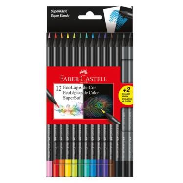 Imagem de Lapis De Cor FABER CASTELL Super Soft 12 Cores + 2 Grafites - Faber-Ca