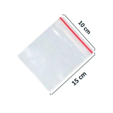 Imagem de Saco Transparente Saquinho Plástico Fecho Zip 10x15 500 unidades - F.S