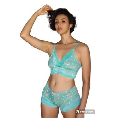 Imagem de Conjunto Renda Estampado - Sophie Store, G, Preto