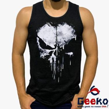 Imagem de Regata O Justiceiro 100% Algodão The Punisher Geeko, Preto, G