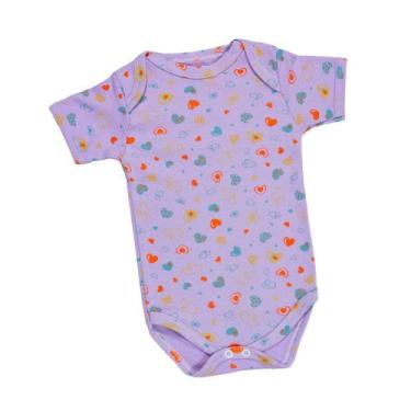Imagem de Body Corações Divertidos em Lilás Soft para Bebê Menina - Era Uma Vez,