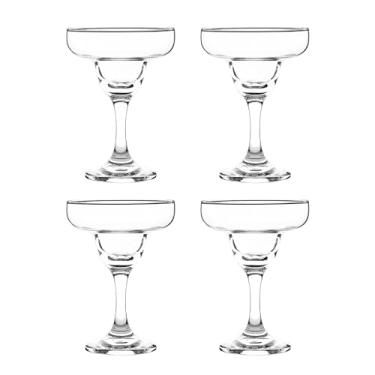 Imagem de Cristar Conjunto de 4 copos Margarita, copos cupê de 293 ml, feitos na Columbia, borda temperada, seguro para lava-louças, sem chumbo, copos de bar de coquetel com haste para martinis, mojitos, pina