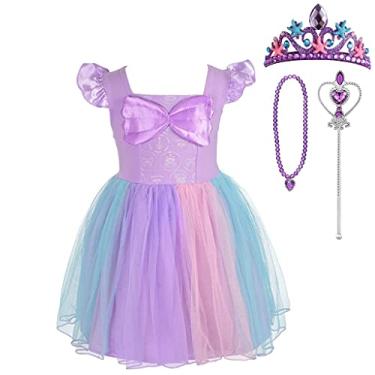 Imagem de Dressy Daisy Vestido de princesa, saia de tule para festa de Halloween, roupa de verão para bebês e meninas pequenas, Estilo 10 (vestido com acessórios), 4 Anos
