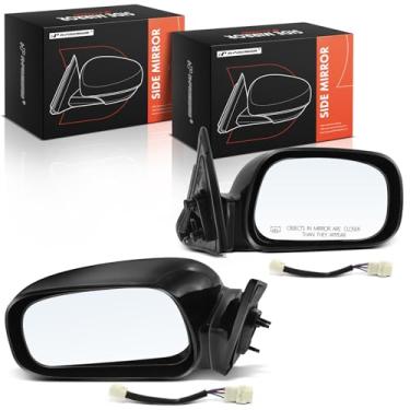 Imagem de A-Premium Par (2) espelhos retrovisores elétricos do lado do motorista e do passageiro - compatível com Toyota Camry 2002 2003 2004 2005 2006 - Espelho retrovisor externo externo preto não dobrável