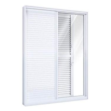 Imagem de Porta de Alumínio Balcão de Correr Lateral Flex 2 Folhas Móveis 1 Fixa