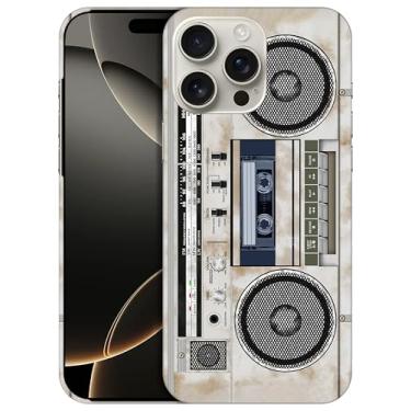 Imagem de GlamCase Capa para iPhone 16 Pro Max, iPhone 16 Pro Max - Design vintage de rádio, cassete, gravador, impresso, fino e elegante, bonito, plástico rígido, capa traseira/capa para iPhone 16 Pro Max