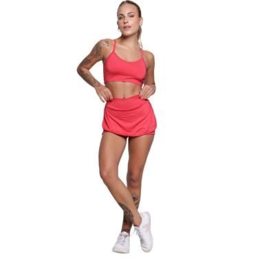 Imagem de Conjunto Top Alça Fina E Short Saia Bella Fiore Roupa Para Academia Treino Moda Fitness-Feminino
